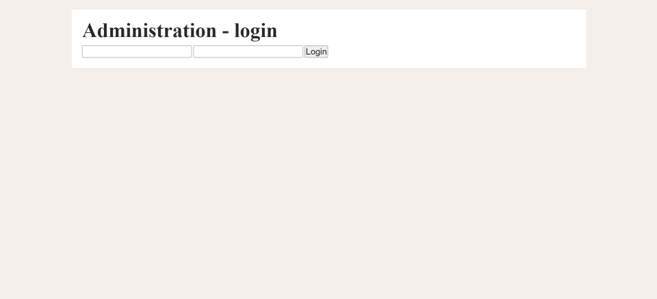 Administration login page