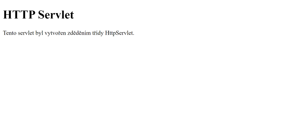 Stránka pro servlet vytvořený zděděním třídy HttpServlet