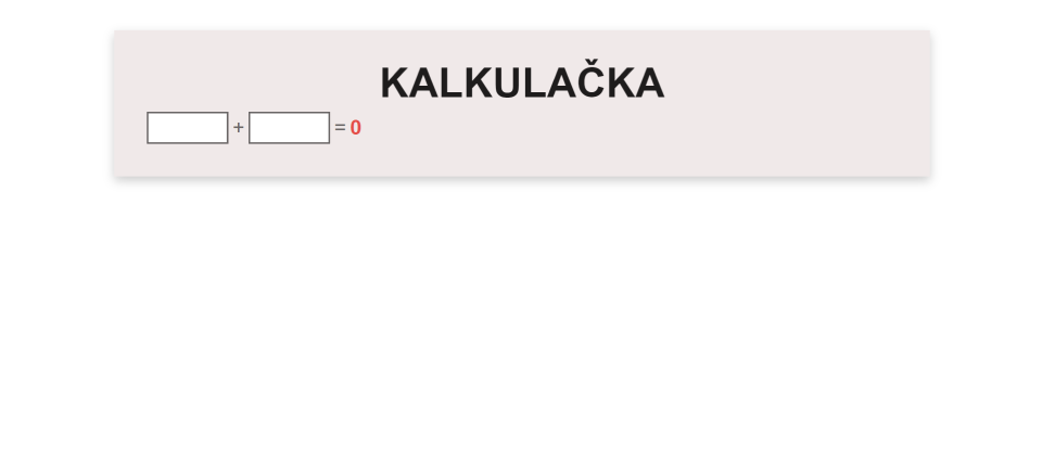 Nastylovaná stránka s kalkulačkou ukázkové aplikace