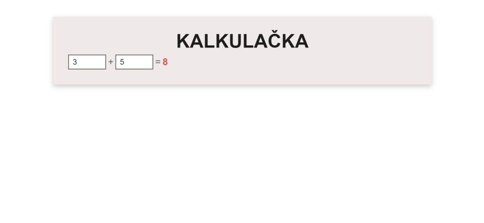 Fungující kalkulačka