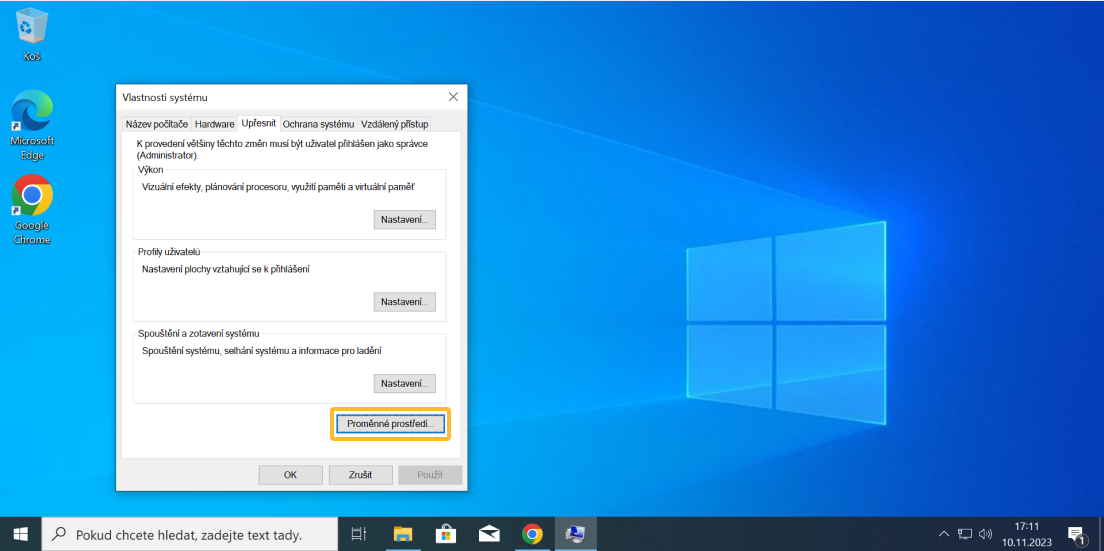 Nastavení systémové proměnné JAVA_HOME - část 3