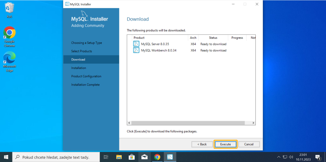 Instalace MySQL - část 13