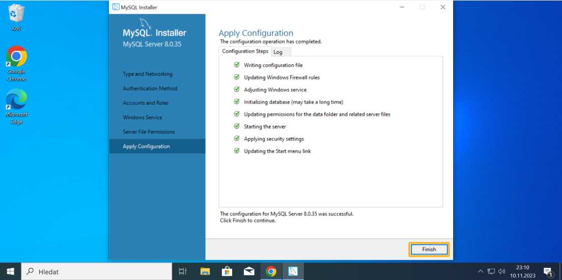 Instalace MySQL - část 25