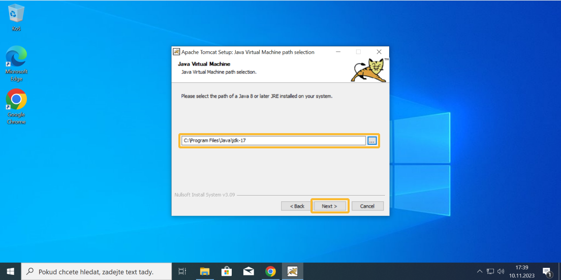 Instalace Tomcatu - část 10