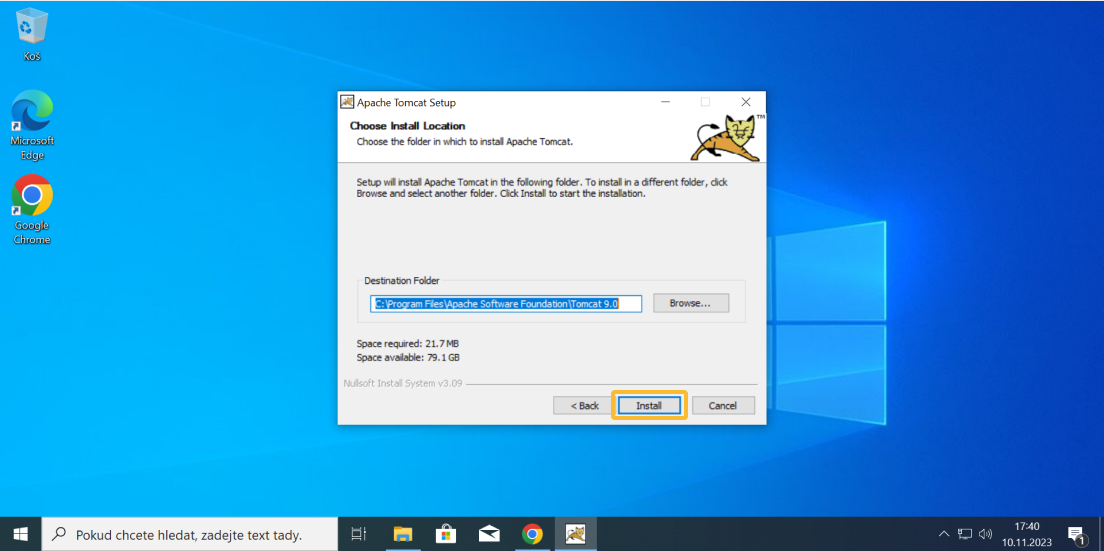 Instalace Tomcatu - část 11