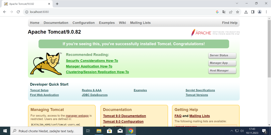 Instalace Tomcatu - část 16