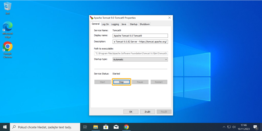 Instalace Tomcatu - část 18