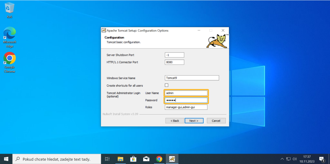 Instalace Tomcatu - část 9