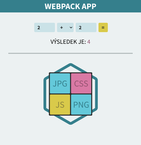 webová aplikace pro Webpack tutoriál